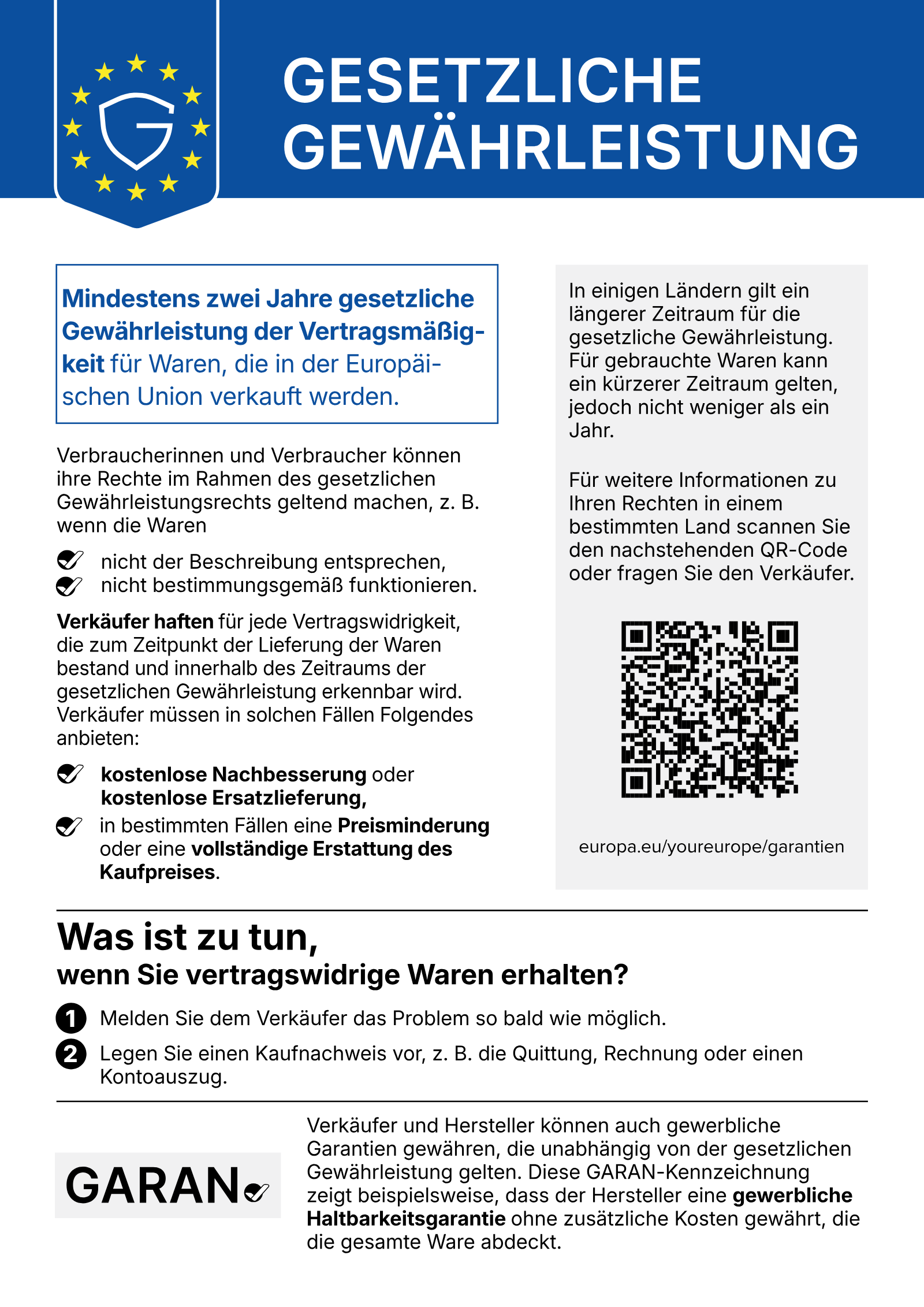 EU-Mitteilung über das gesetzliche Gewährleistungsrecht