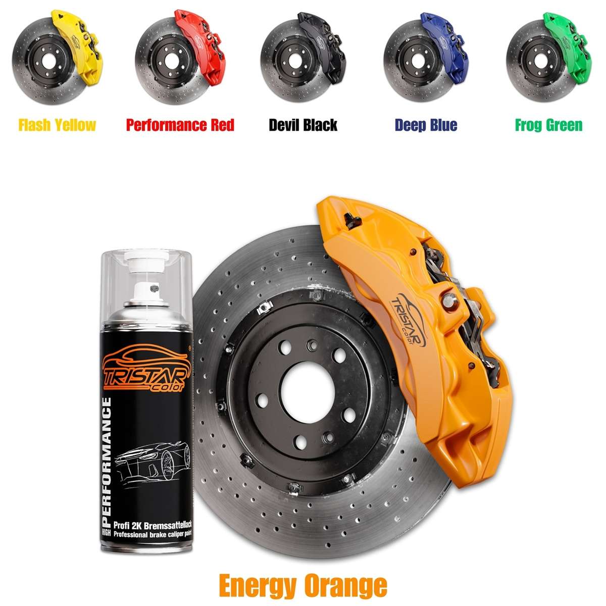 TRISTARcolor 2K Acryl Sprühdose RAL 2004 Reinorange Seidenmatt - 400 Ml Schnelltrocknend Für Felgen & Metall